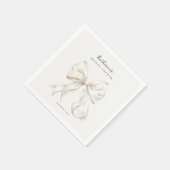 エレガントなホワイトボウのブライダルシャワー スタンダードカクテルナプキン (角)