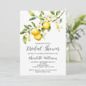 エレガントなホワイトレモン テーマのブライダルシャワーブランunch 招待状 (スタンド正面)