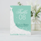 エレガントなホワイトレースのウェディングドレス テーブルナンバー (スタンド正面)
