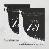 エレガントなホワイトレースのウェディングドレス テーブル13 招待状 (正面/裏面)