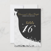 エレガントなホワイトレースのウェディングドレス　テーブル16 招待状 (裏面)