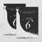 エレガントなホワイトレースのウェディングドレス テーブル6 招待状 (正面/裏面)