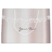 エレガントなホワイトレースの花柄ギフトバッグ ラージペーパーバッグ (正面)