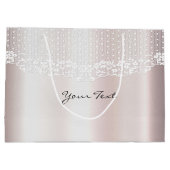 エレガントなホワイトレースの花柄ギフトバッグ ラージペーパーバッグ (裏面)