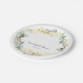 エレガントなホワイトローズのウェディングフラワー ペーパープレート (アングル)