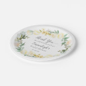 エレガントなホワイトローズの花のブライダルシャワー ペーパープレート (アングル)