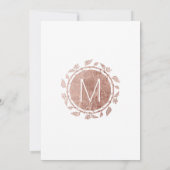 エレガントなホワイトローズゴールドの花柄の披露宴 招待状 (裏面)