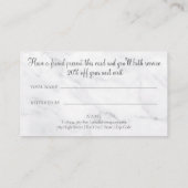 エレガントなホワイト大理石のグリーンリーフ紹介カード 紹介カード (裏面)