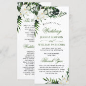 エレガントなホワイト オーキッド ボヘミアンスタイルの結婚式 プログラム (正面/裏面)