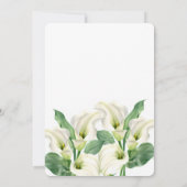 エレガントなホワイト カラー リリー 花の植物 誕生日 招待状 (裏面)