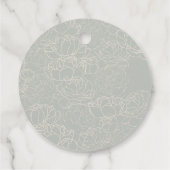 エレガントなホワイト&グリーンのシンプルなお礼タグ フェイバータグ (裏面)