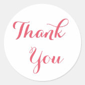 エレガントなホワイト ピンク パーティー ウェディング フェイバーズ サンクス ラウンドシール (正面)