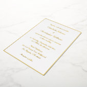 エレガントなホワイト フェイクゴールド モダン オーダーメイド ウェディング 箔招待状 (回転した状態)