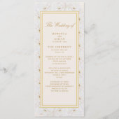 エレガントなホワイト フローラル アイボリー ゴールドの結婚式プログラム プログラム (正面)