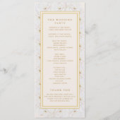 エレガントなホワイト フローラル アイボリー ゴールドの結婚式プログラム プログラム (裏面)