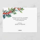 エレガントなホーリーベリーのクリスマスミストレットの挨拶 シーズンカード (裏面)