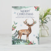 エレガントなホーリー鹿のクリスマス企業向けグリーティング シーズンカード (スタンド正面)