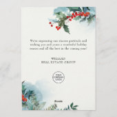 エレガントなホーリー鹿のクリスマス企業向けグリーティング シーズンカード (裏面)