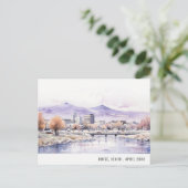 エレガントなボイシ アイダホ州 水彩画 景観 旅行 シーズンポストカード (スタンド正面)