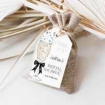 エレガントなボウ プロセッコ ブライダルシャワー 感謝