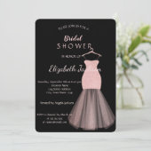 エレガントなボケグリッターのドレス  -  ブライズシャワー 招待状 (スタンド正面)