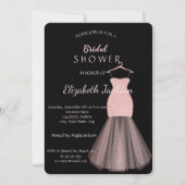 エレガントなボケグリッターのドレス  -  ブライズシャワー 招待状 (正面)