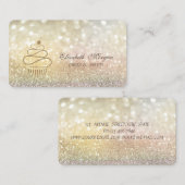 エレガントなボケゴールドグリッターカップケーキ 名刺 (正面/裏面)