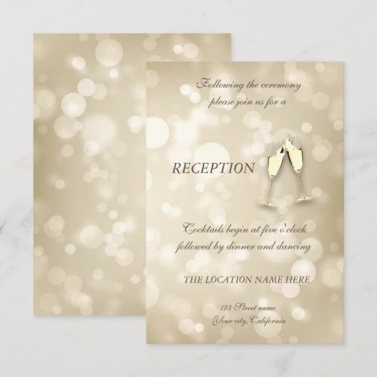 エレガントなボケ効果のワインボトル 披露宴 招待状 (正面/裏面)