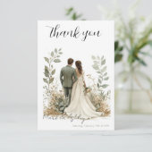 エレガントなボタニカルをテーマにした結婚式のお礼カード サンキューカード (スタンド正面)