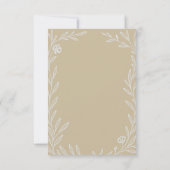 エレガントなボタニカルウェディングの食事選択カード 出欠カード (裏面)