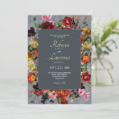 エレガントなボタニカルグレイの結婚式招待状 招待状 (スタンド正面)
