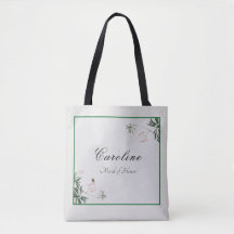 エレガントなボタニカルピンクの花のウェディングパーティー用トートバッグ