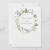エレガントなボタニカルユーカリ水彩ウェディング 招待状 (裏面)