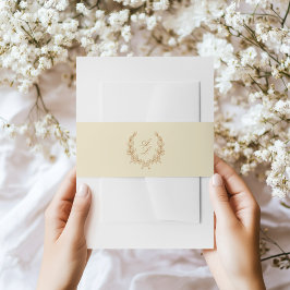 エレガントなボタニカルリースのウェディングバンド 招待状ベリーバンド