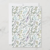 エレガントなボタニカル水彩ベビーシャワー 招待状 (裏面)