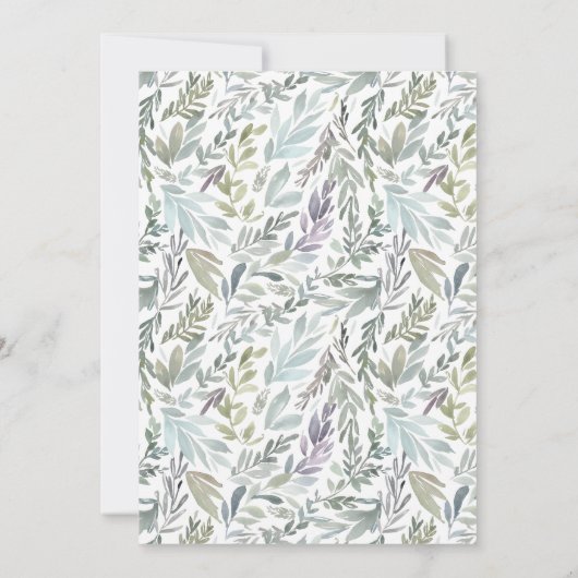 エレガントなボタニカル水彩ベビーシャワー 招待状 (裏面)