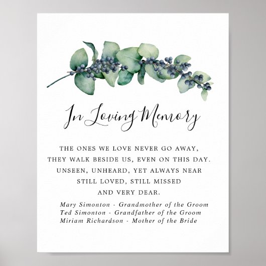 エレガントなボタニカル ウェディング メモリアル サイン (正面)