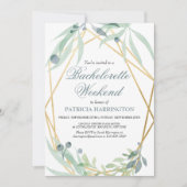 エレガントなボタニカル・バチェロレッテ・ウィークエンドの予定 招待状 (正面)