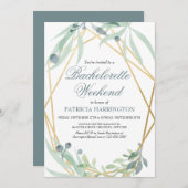 エレガントなボタニカル・バチェロレッテ・ウィークエンドの予定 招待状 (正面/裏面)