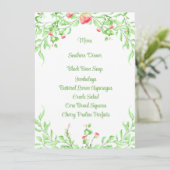 エレガントなボタニカル ピンクの水彩ローズ メニュー カード (スタンド正面)