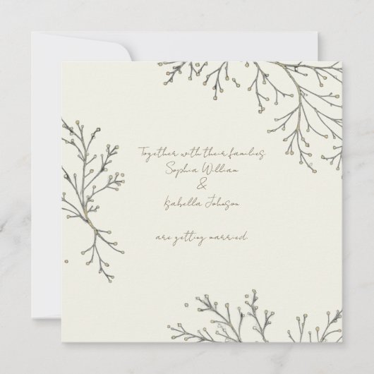 エレガントなボタニカル フラット カード (正面)