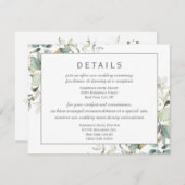 エレガントなボタニカル ユーカリ グリーンのディテール エンクロージャーカード (正面/裏面)