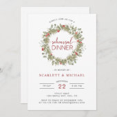 エレガントなボタニカル リハーサル ディナー 招待状 (正面/裏面)