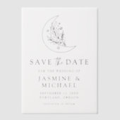 エレガントなボタニカル 月と星のSave The Date ベラム紙招待状 (正面)