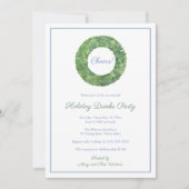 エレガントなボックスウッドのリース クリスマスパーティー 招待状 (正面)