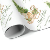 エレガントなボヘミアンのクリスマスツリーのコーディネート ラッピングペーパー (ロールコーナー)