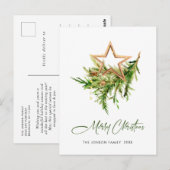 エレガントなボヘミアンクリスマスコンポジション ホリデー ポストカード (正面/裏面)