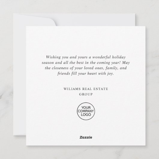 エレガントなボヘミアンクリスマスコンポジション - 法人向け シーズンカード (裏面)