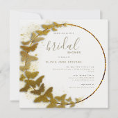 エレガントなボヘミアングールドバタフライワreath 結婚前お披露目パーティー 招待状 (正面)