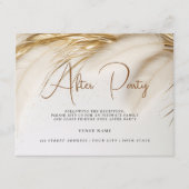 エレガントなボヘミアングールドパンパス グラス アフターパーティー エンクロージャーカード (正面)